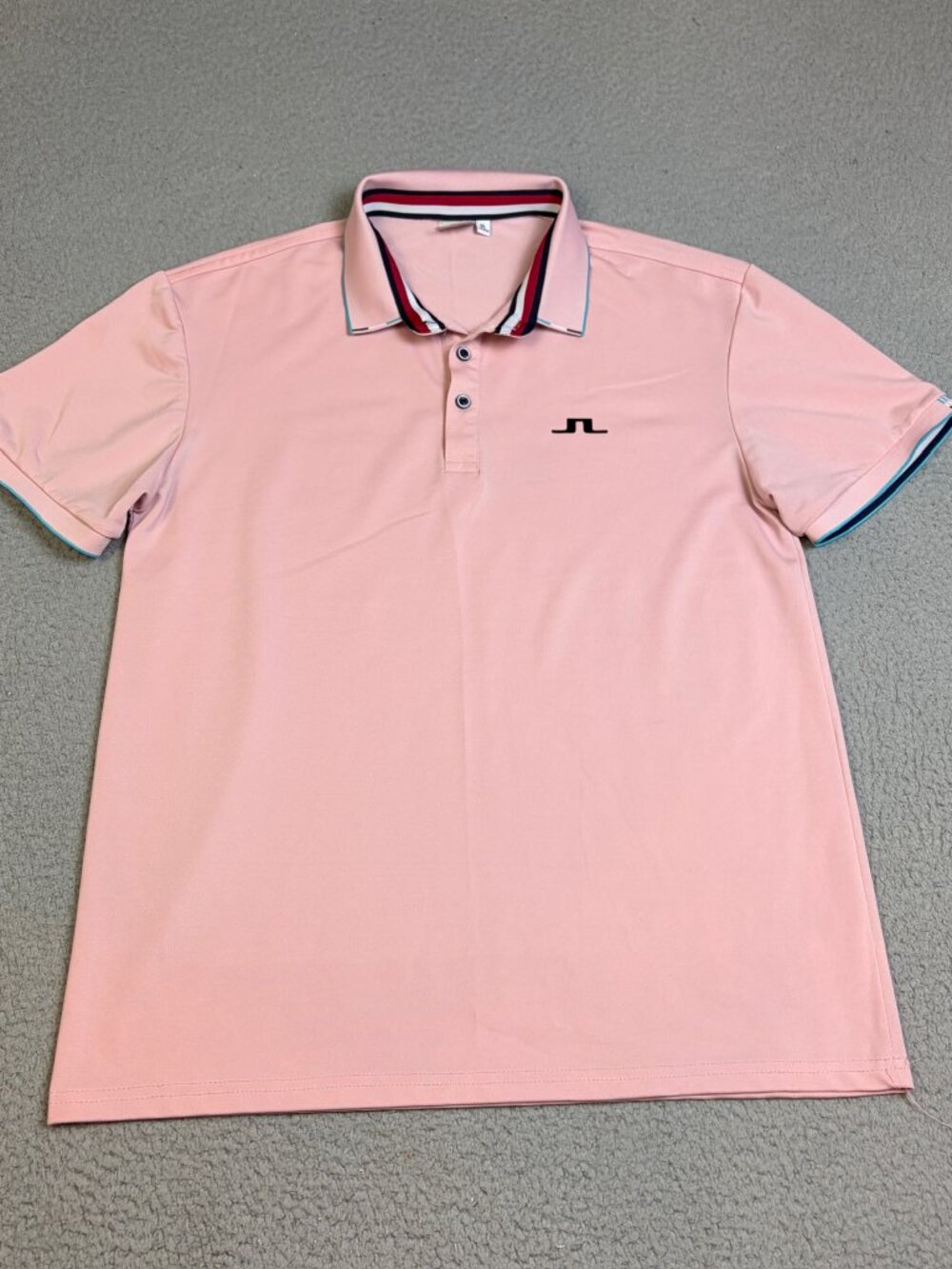 J. Lindeberg Polo Mens Size Small Measured Pink Lightweight Athletic Buttons